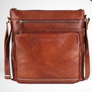 Lederbuck Olga Large Soft Leather Triple Zip Premium Sling Crossbody ShoulderBag